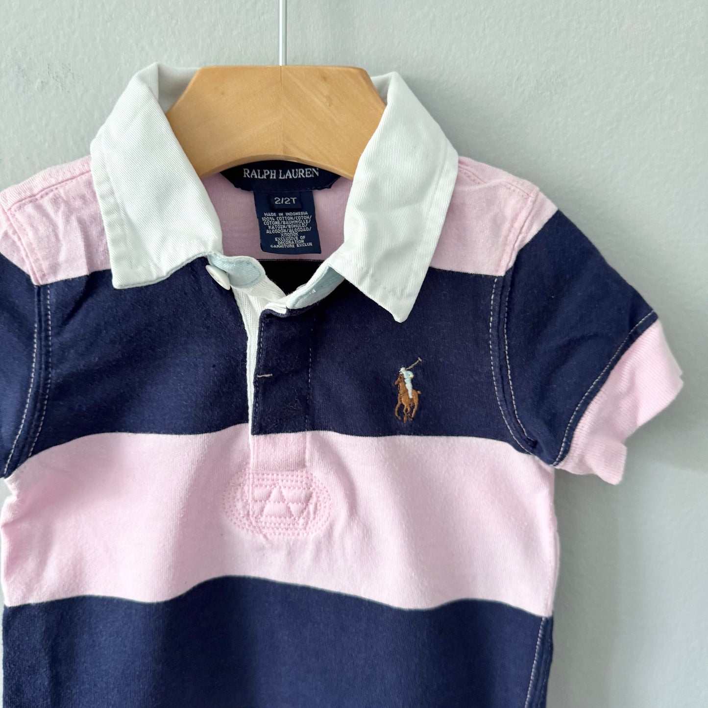 Polo Ralph Lauren / Pink navy stripe dress / 2T