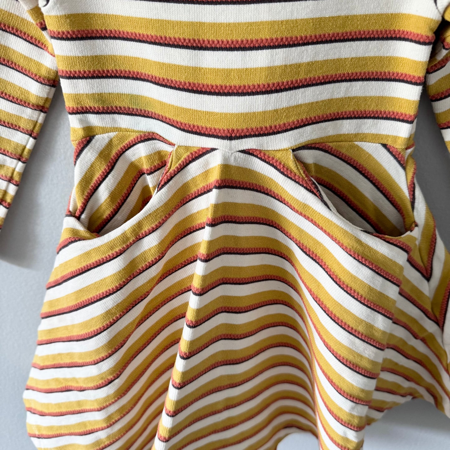 Vignette / Yellow stripe twirl dress / 2Y