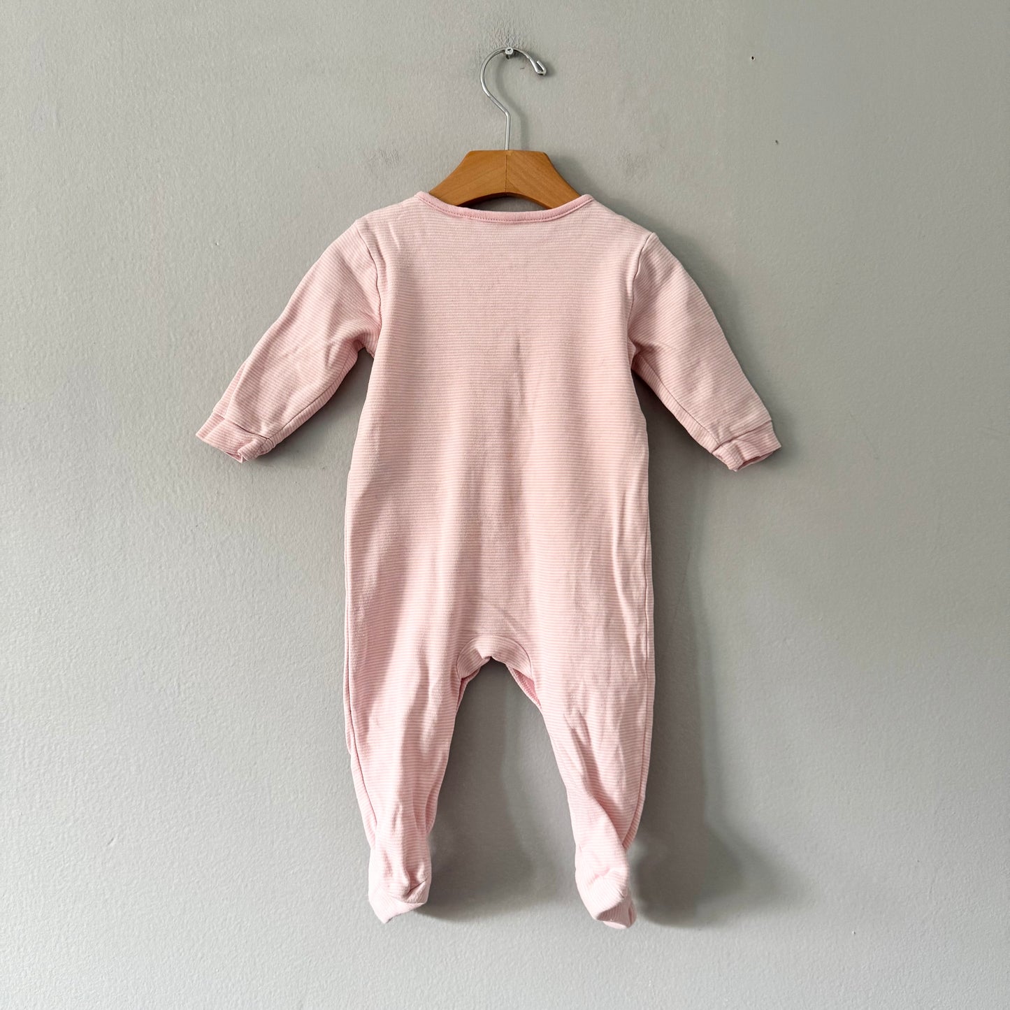 Next / Pink stripe romper / 3-6M