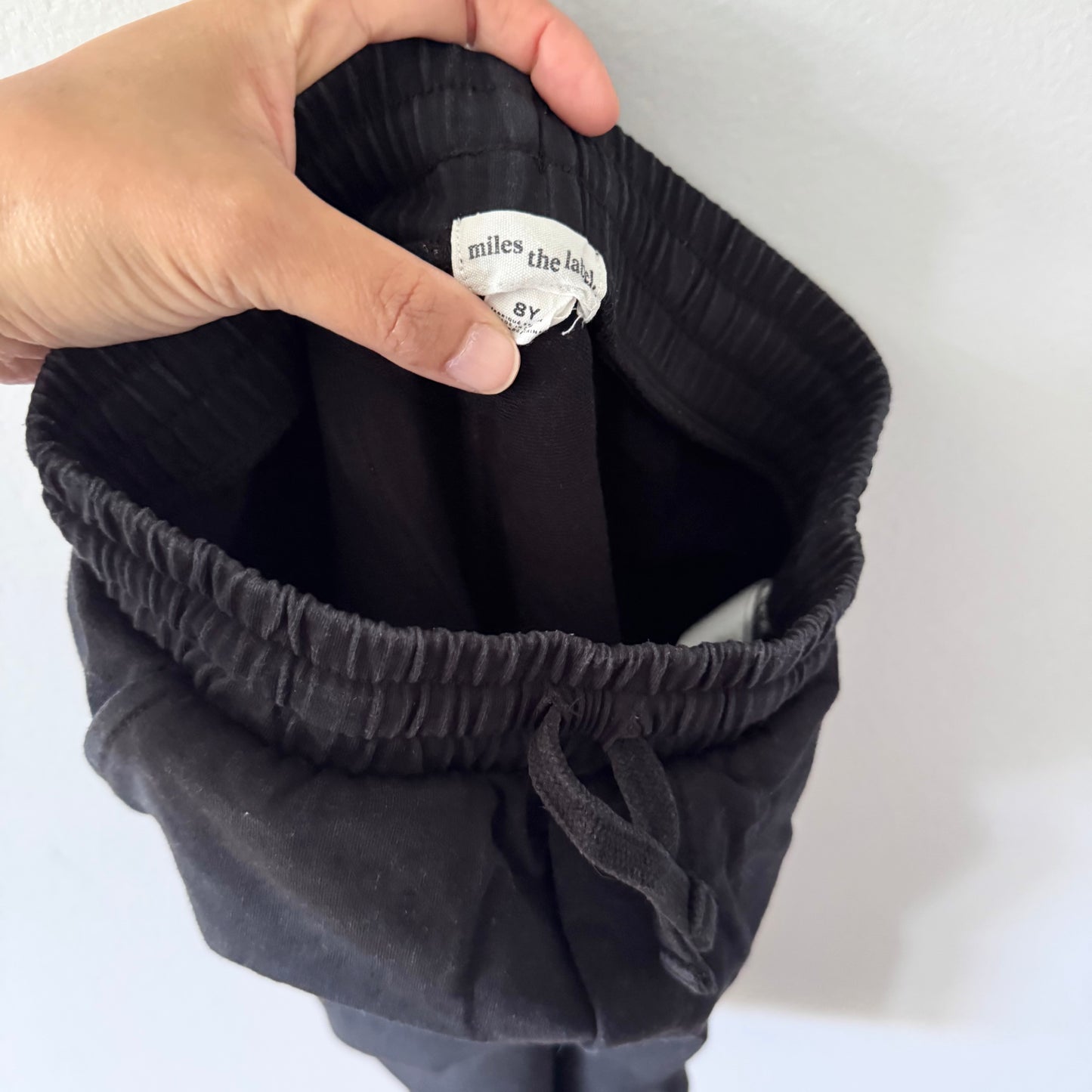 Miles the label / Black crew shorts / 8Y