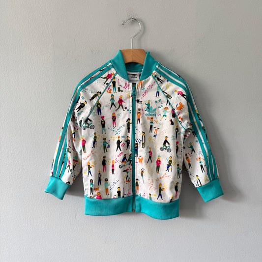 Adidas / White x pattern track suit top / 3-4Y