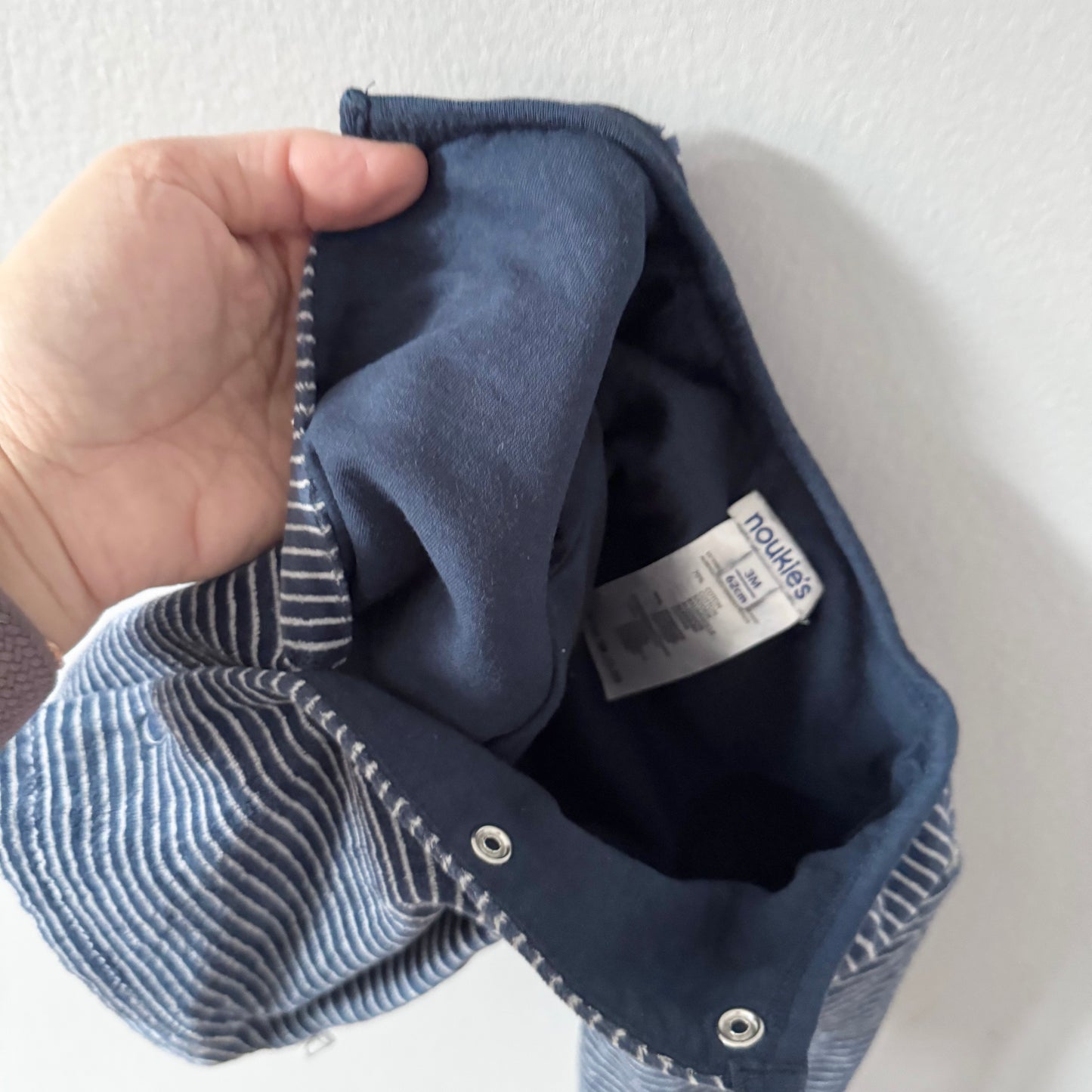 Noukie's / Navy stripe velour cardigan / 3M