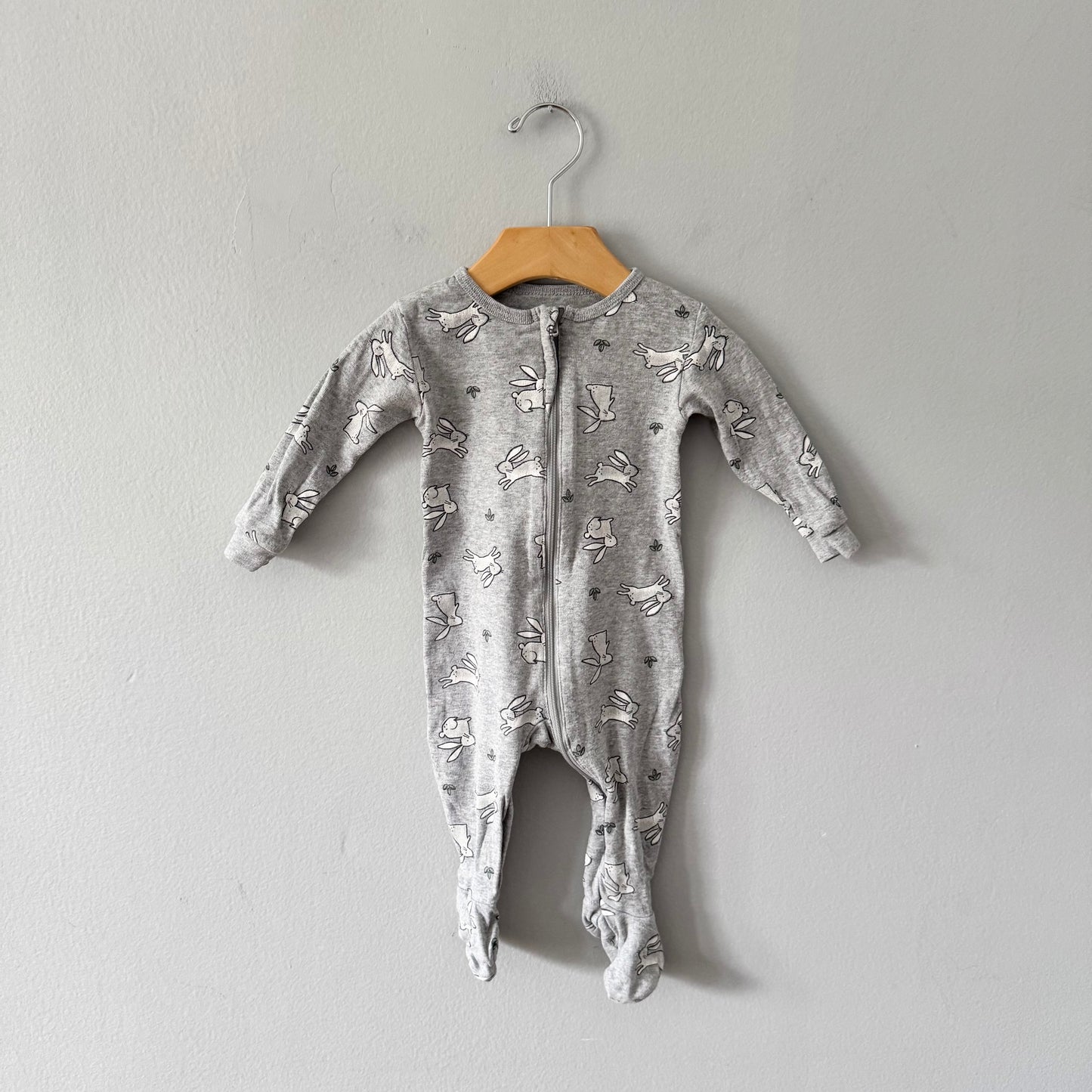 Petit lem / Grey x rabbit romper / 6M