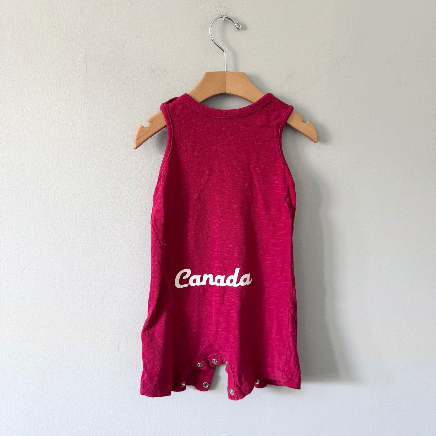 Canadiana / Red Weekend Vibes romper / 12-18M