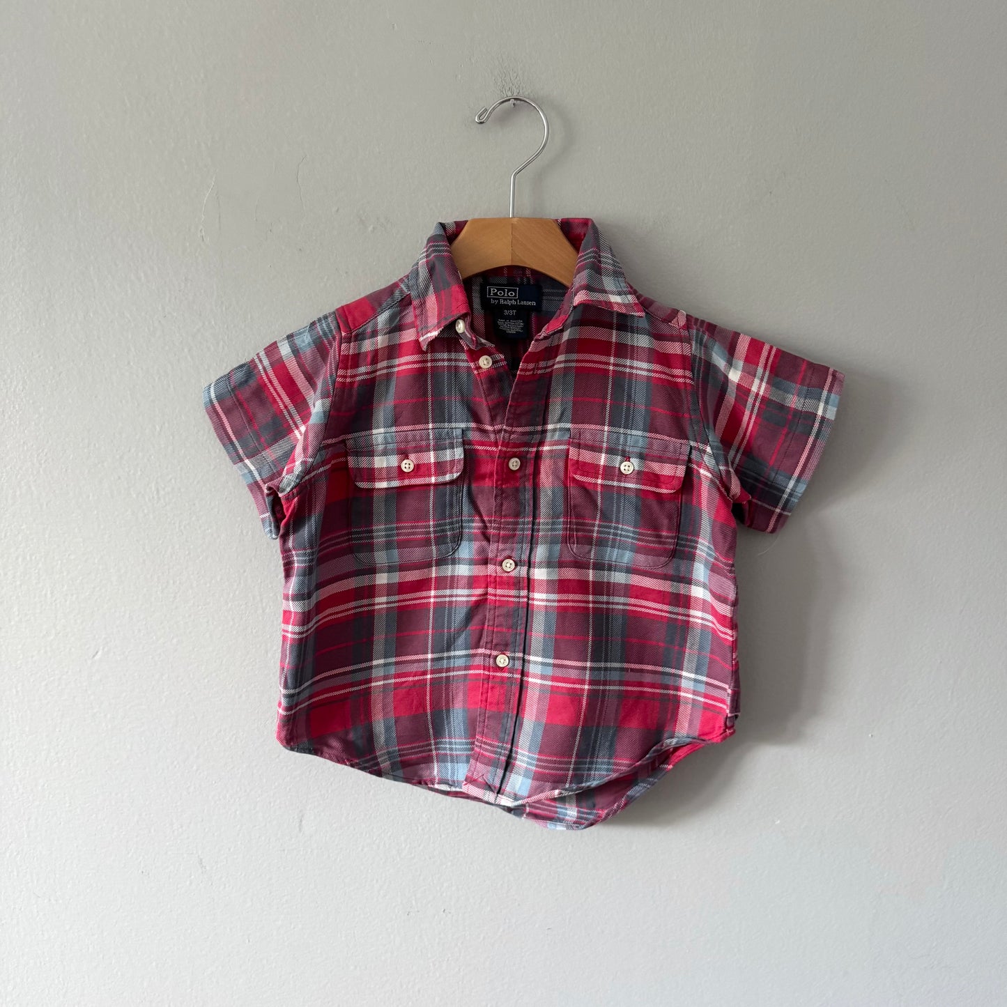 Polo Ralph Lauren / Red checked cotton shirt / 3Y
