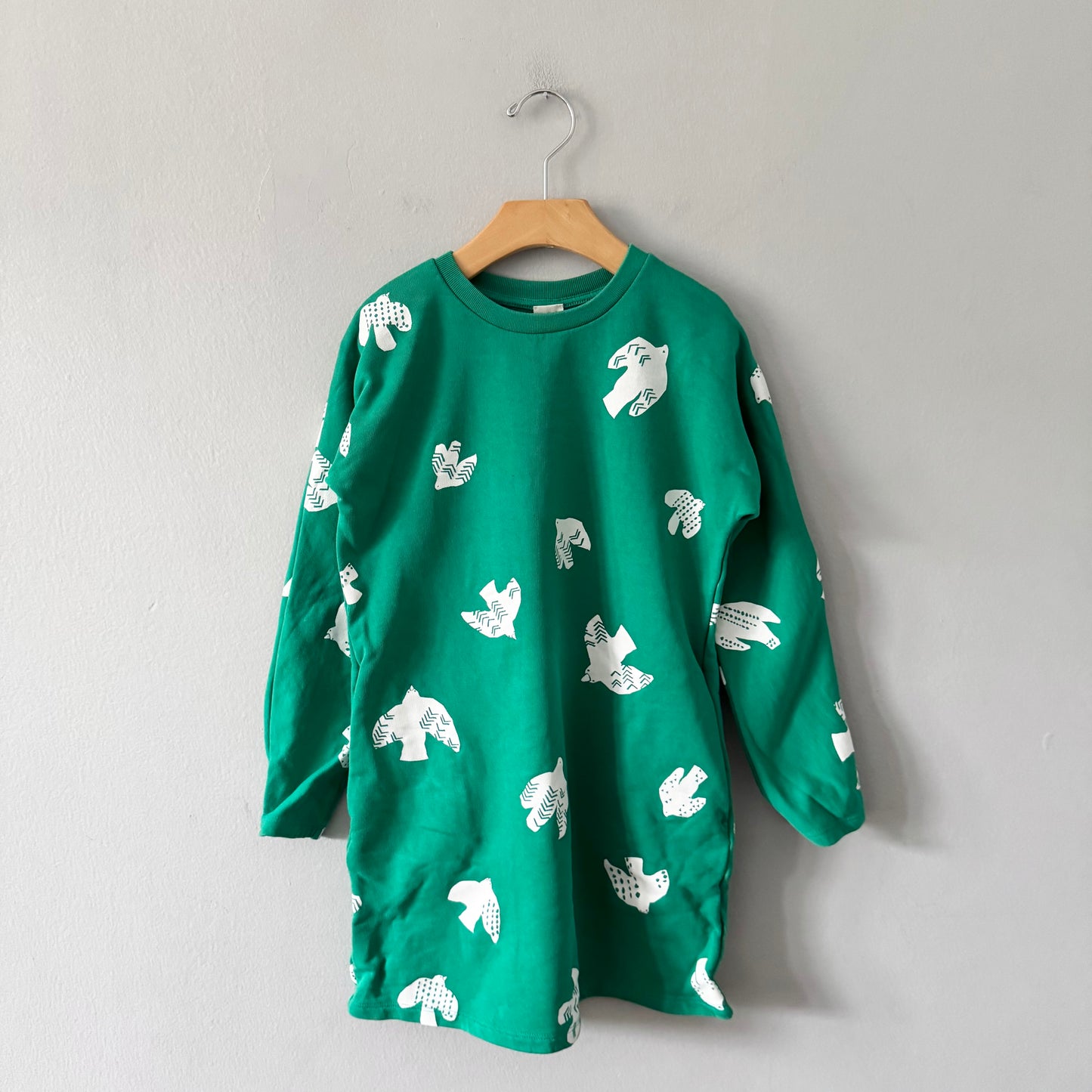 COS / Green crew dress / 6-8Y