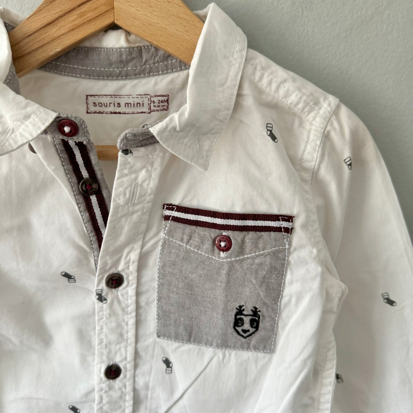 Souris Mini / White dress shirt / 18-24M