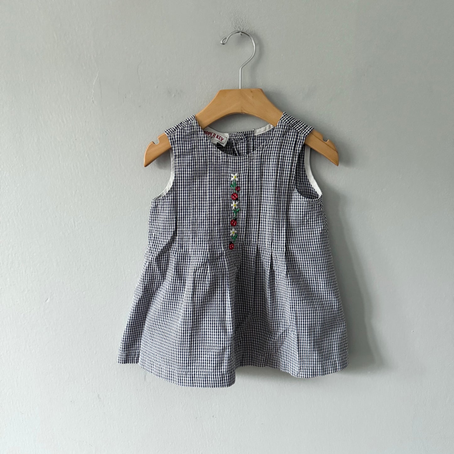 Vintage / Copper Key gingham dress / 2T