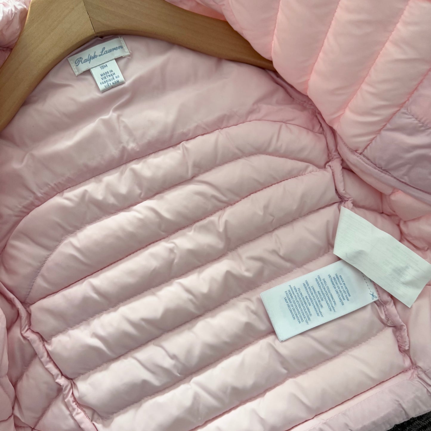 Ralph Lauren / Light pink puffer jacket / 18M