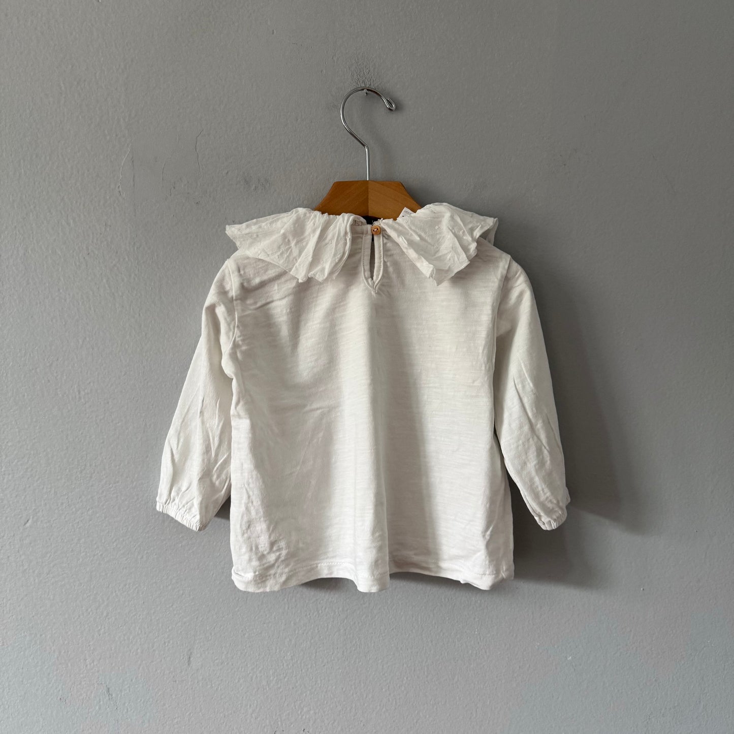 Zara / White long sleeve top with collar / 18-24M