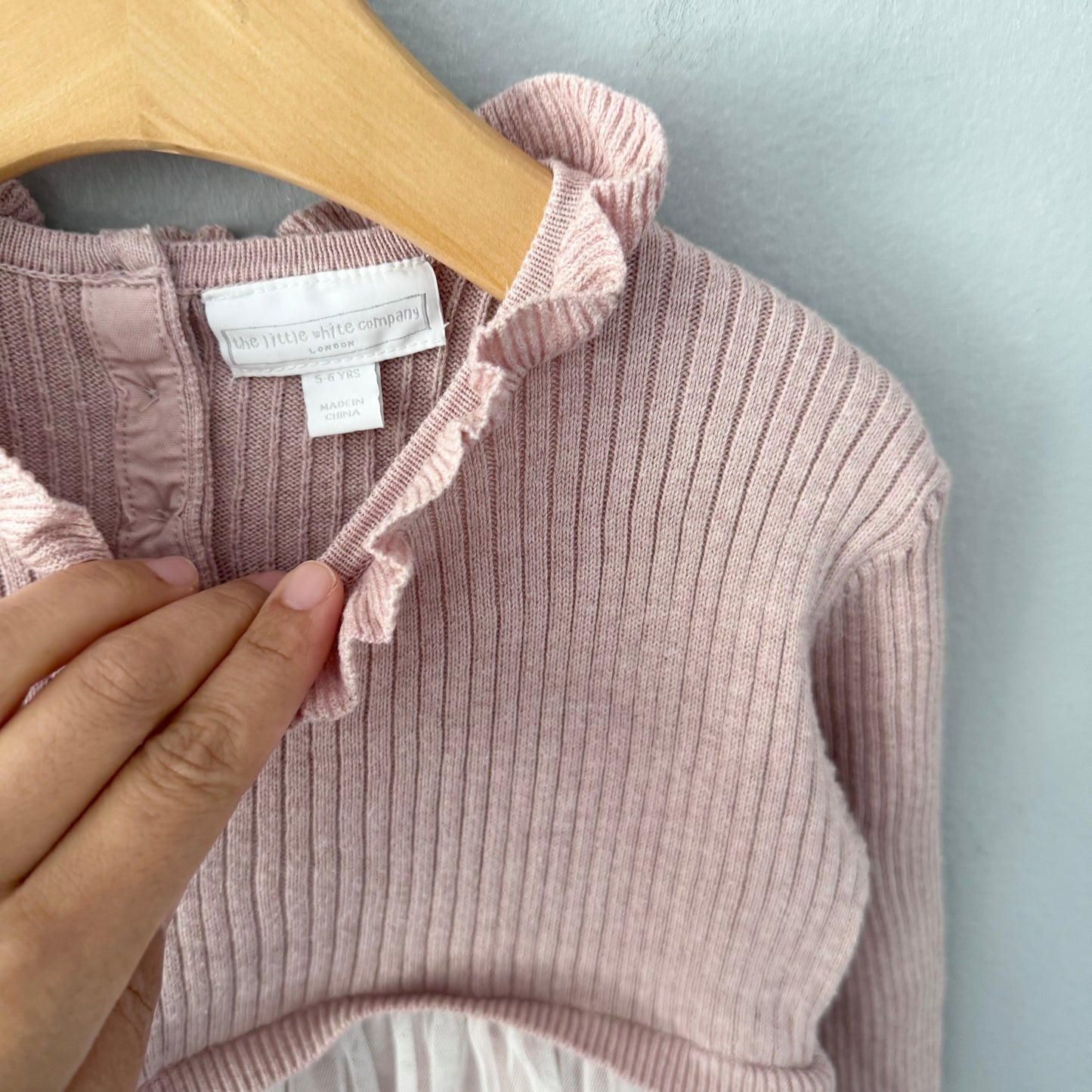 The little white company / Pink x tutu knit dress / 5-6Y