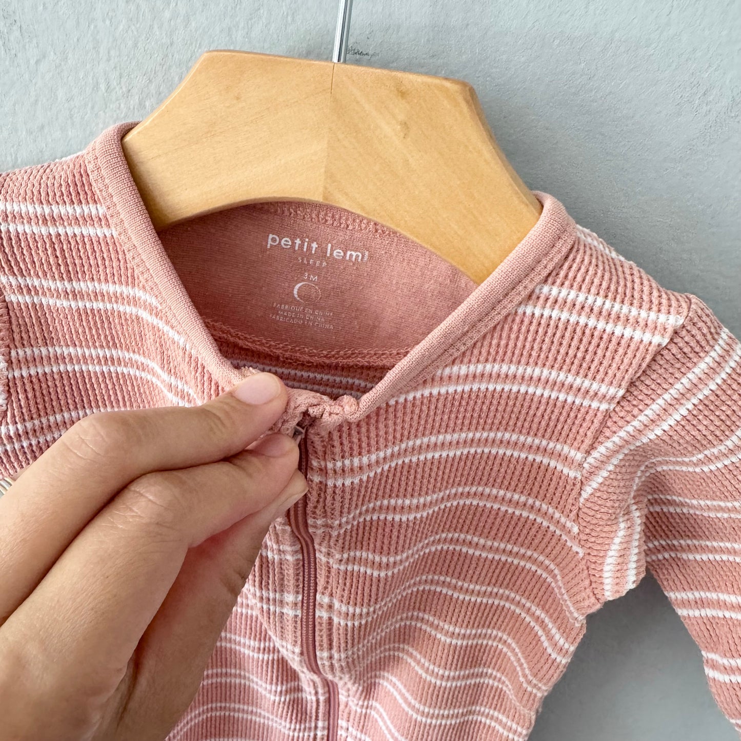 Petit lem / Orange waffle romper / 3M