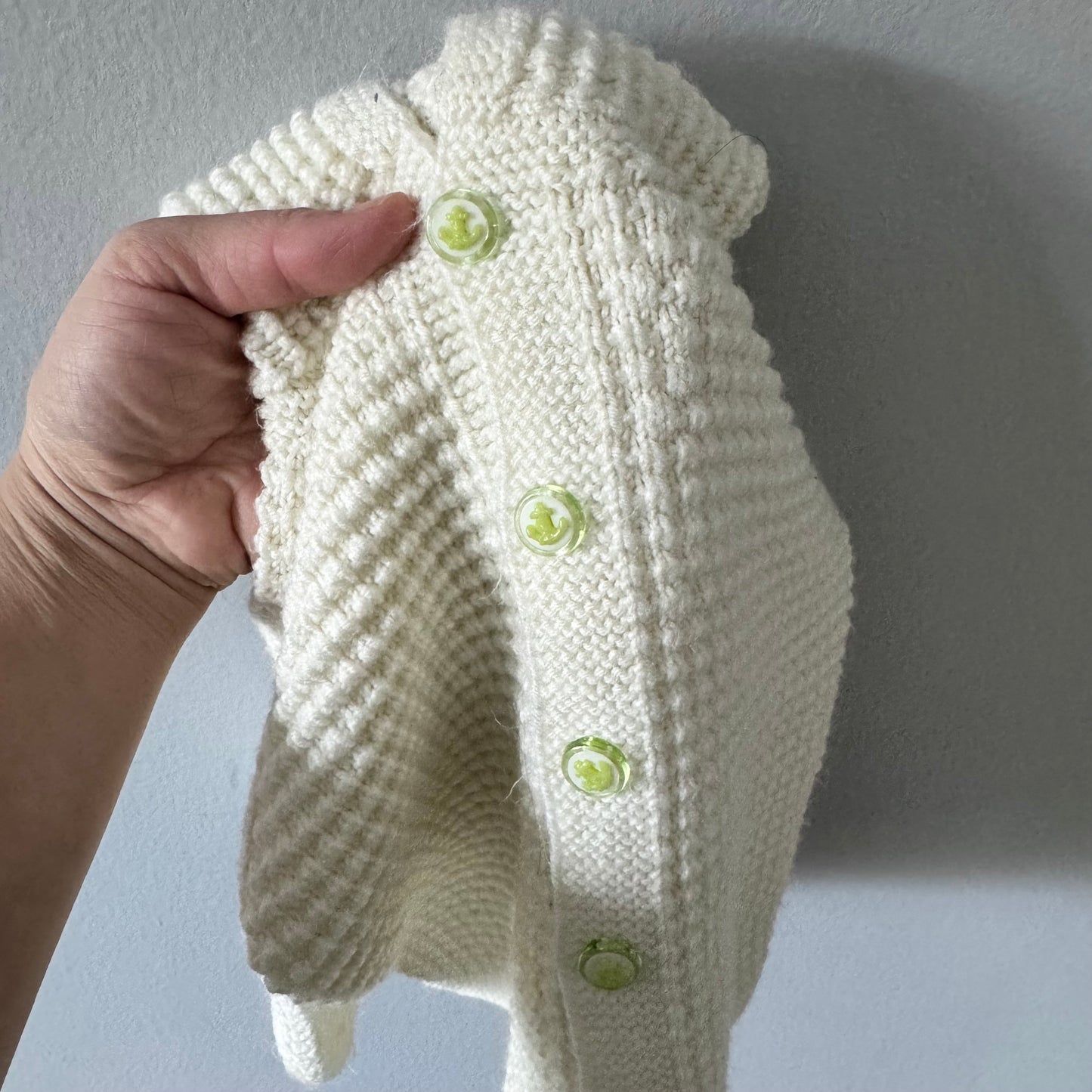 Fait main / Gilet en maille blanc / 12-18M