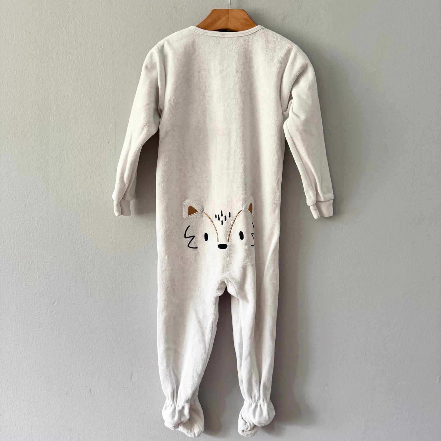 Petit lem / White x fox velour romper / 24M