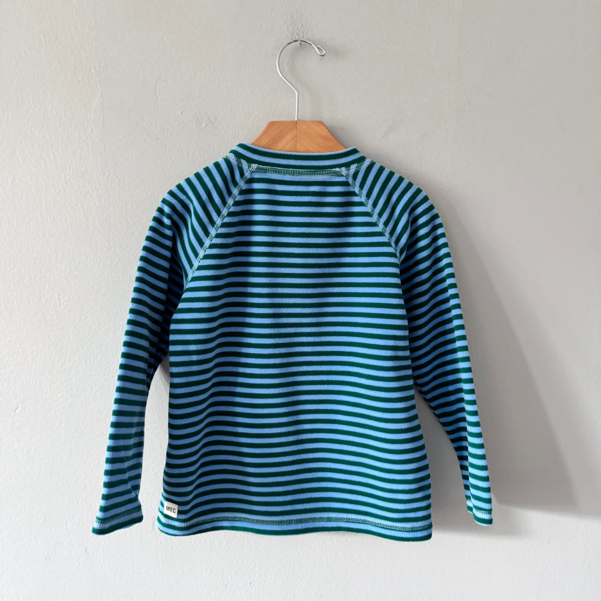 Mec / Blue x green fleece top / 4Y