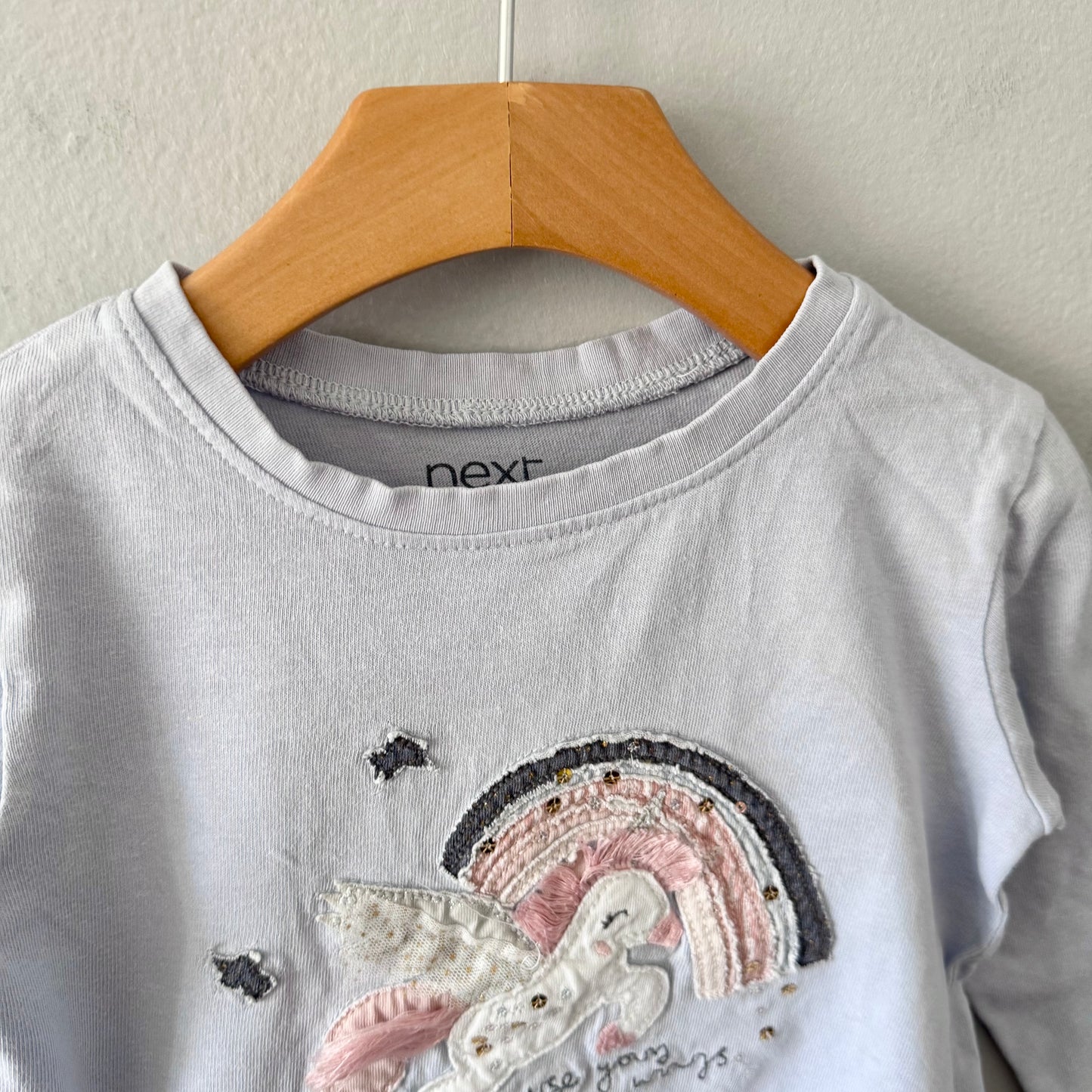 Next / Light blue x unicorn long sleeve / 18-24M