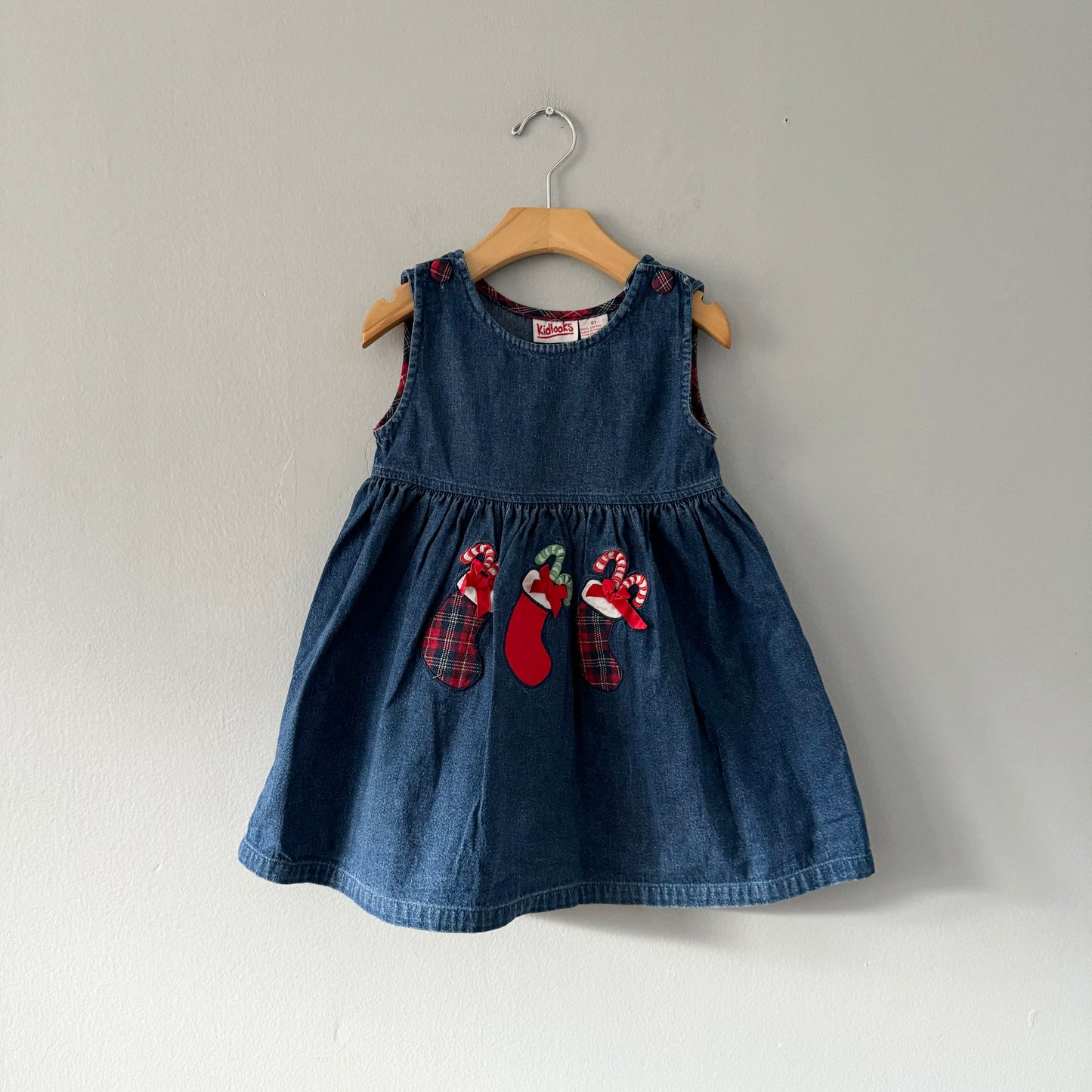 Vintage / Kidlooks holiday denim dress / 3T