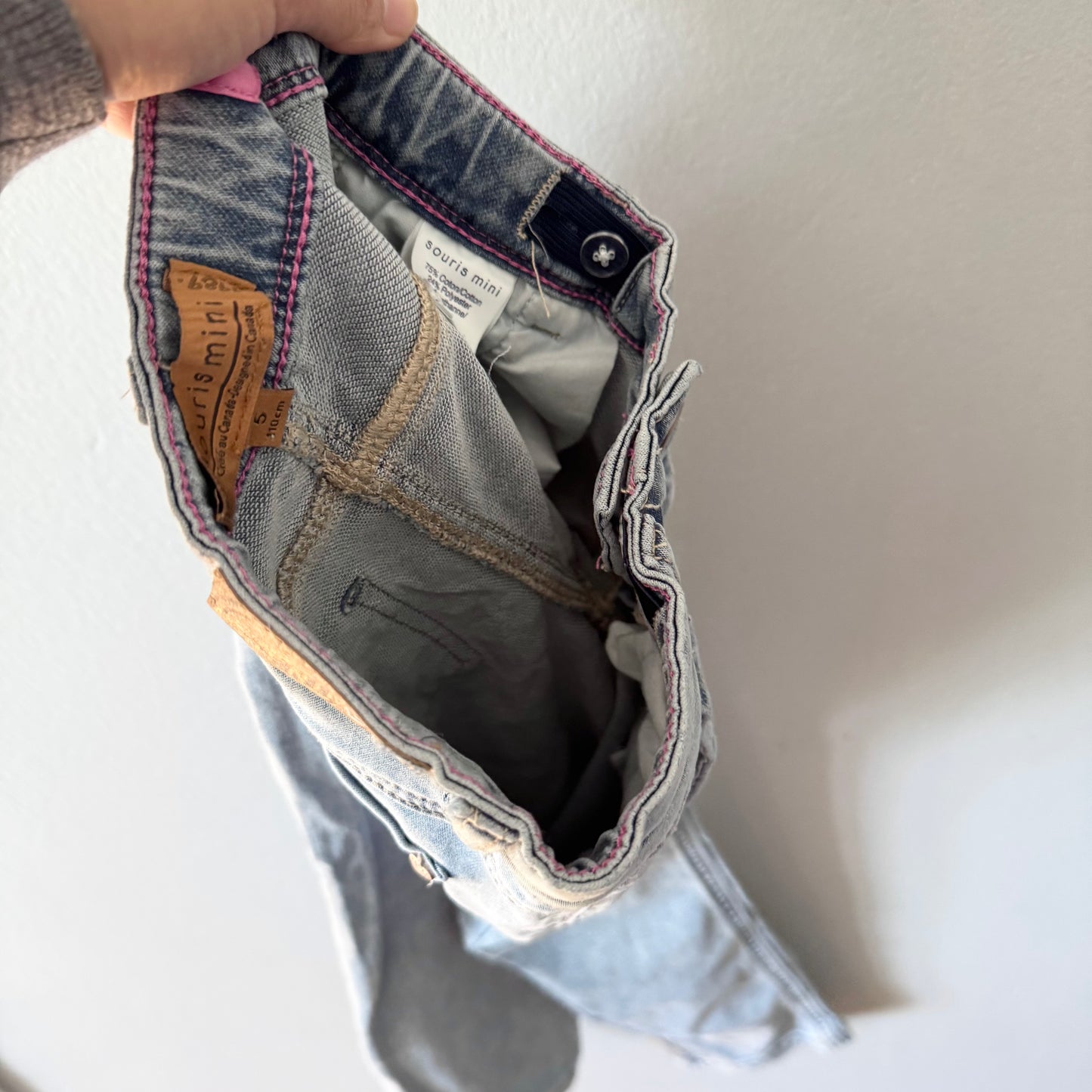 Souris Mini / Denim with flower embroidery / 5Y