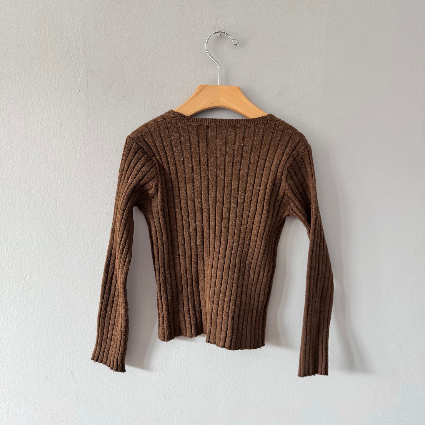 Zara / Brown ribbed knit cardigan / 6-7Y