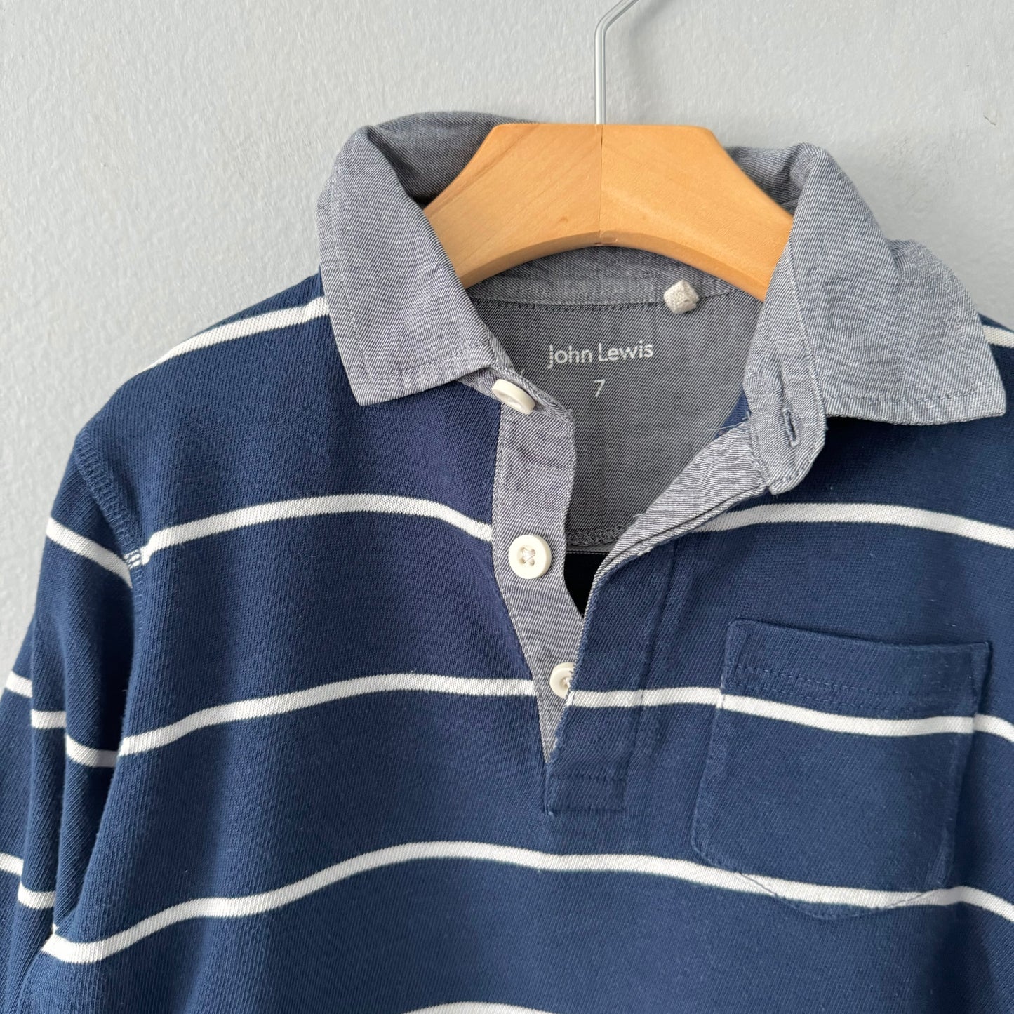 John Lewis / striped long sleeve shirt / 7Y