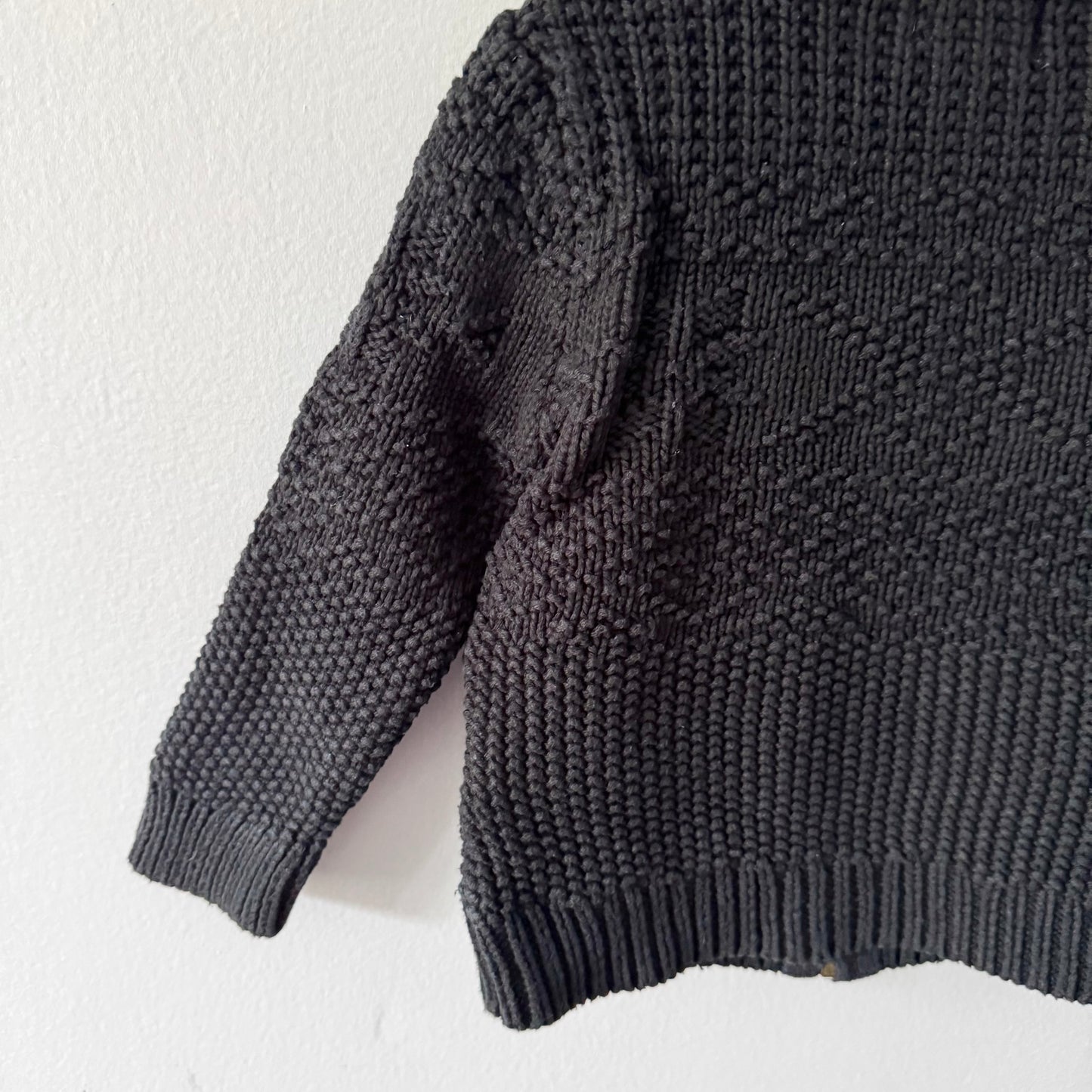 Polo Ralph Lauren / Black cotton x linen knit jacket / 4T