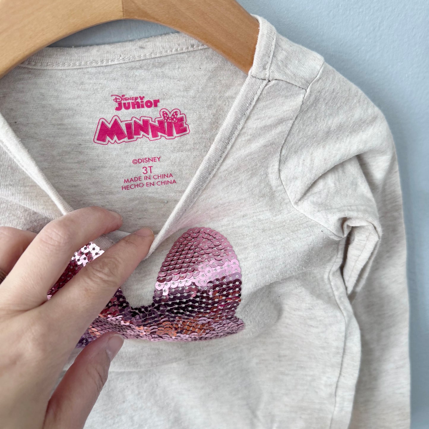 Disney / Minnie bow sparkly long sleeve / 3T