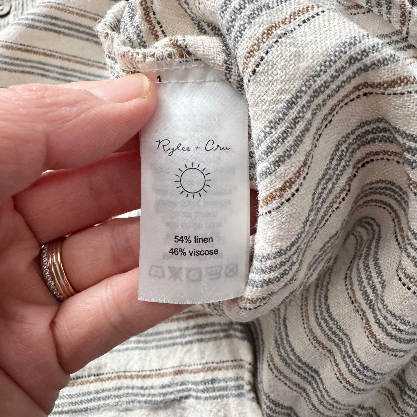 Rylee + Cru / Linen striped shirt / 8Y - New with tag