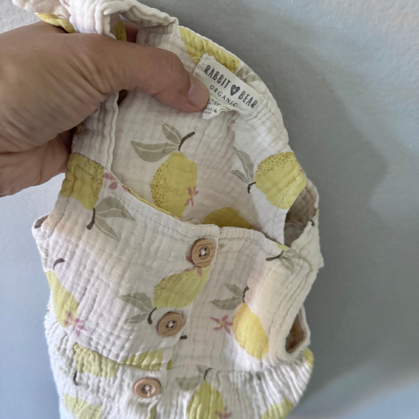 Rabbit & Bear / Muslin x lemon tank & bloomer set / 12M