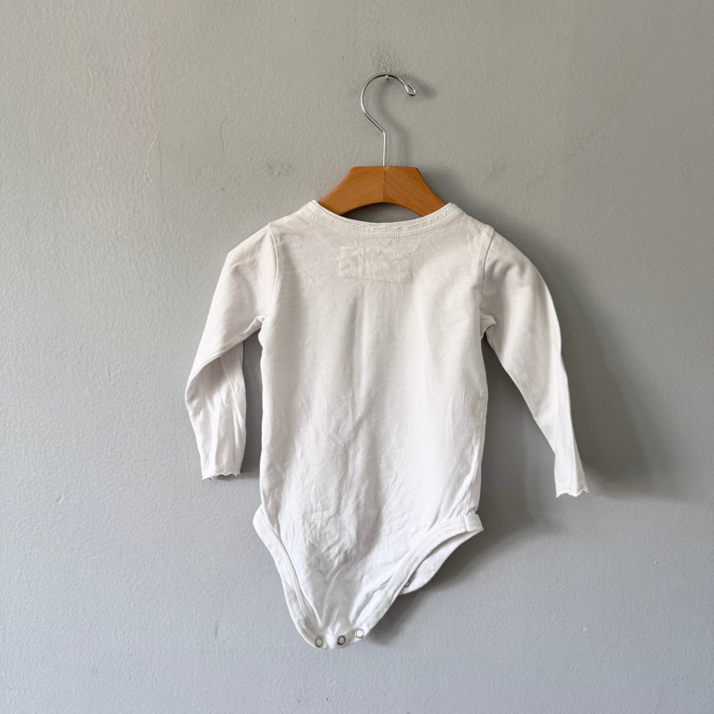 Mini Mioche / White long sleeve onesie / 12-18M