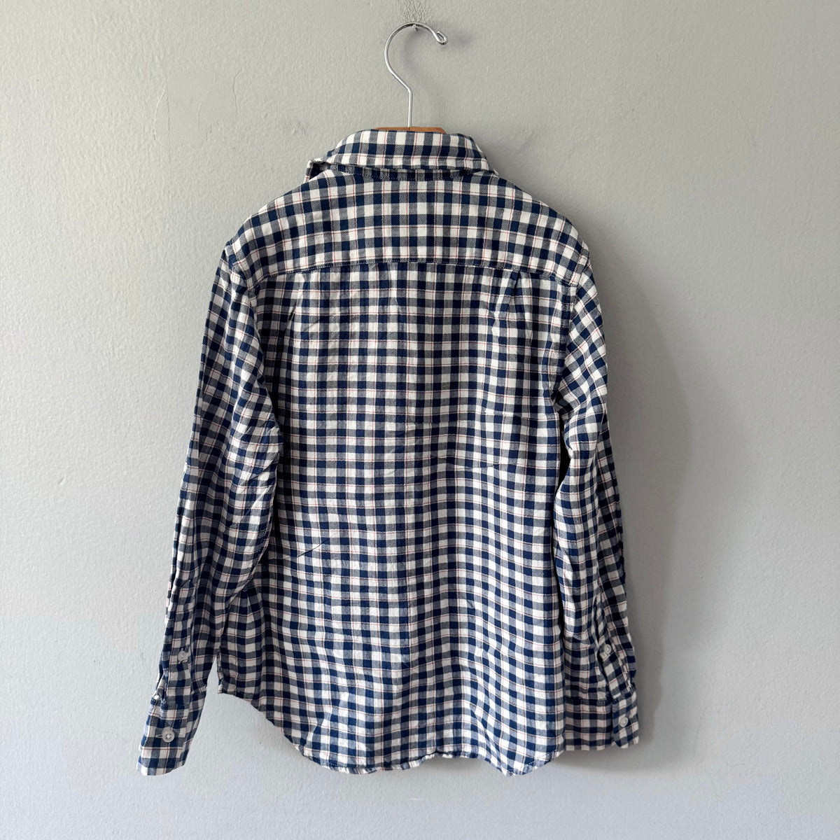Crewcuts / White blue gingham flannel shirt / 8Y