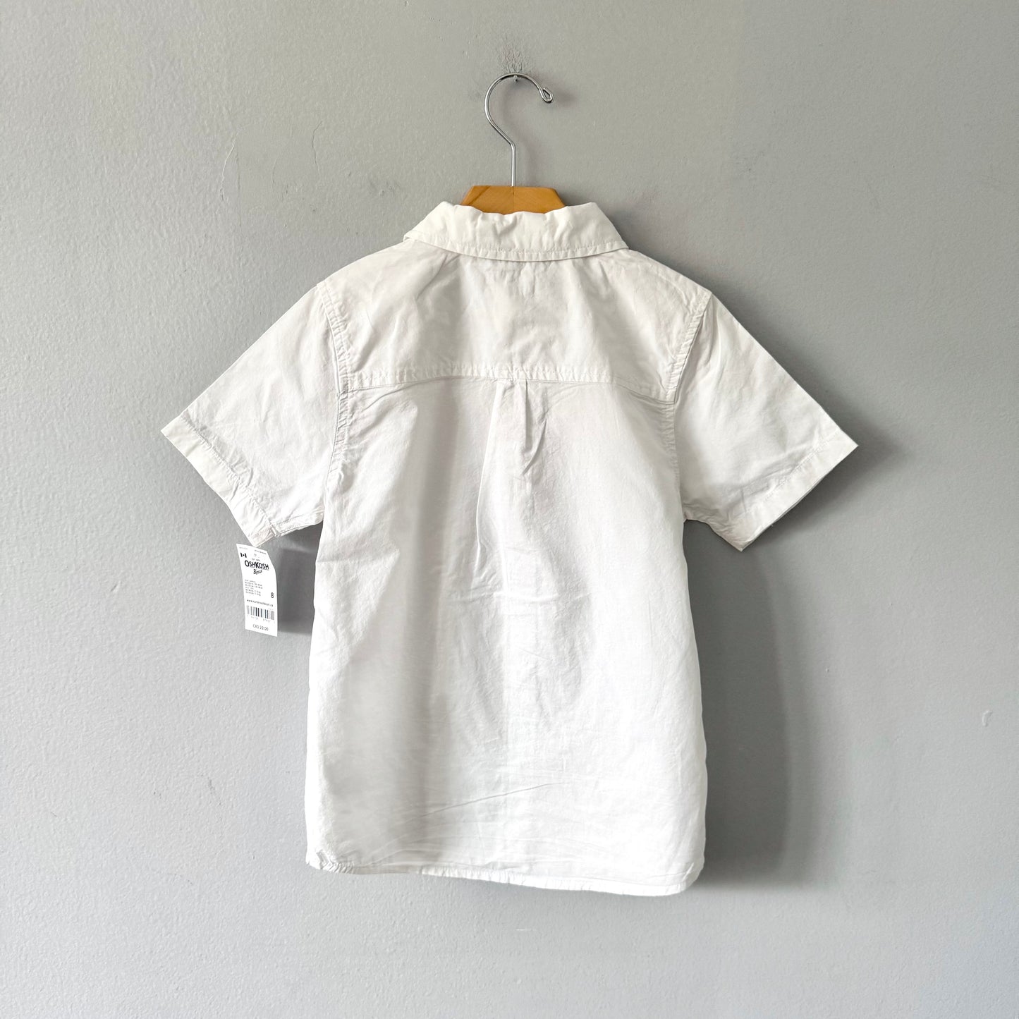 Oshkosh / White short sleeve shirt / 8Y - New with tag
