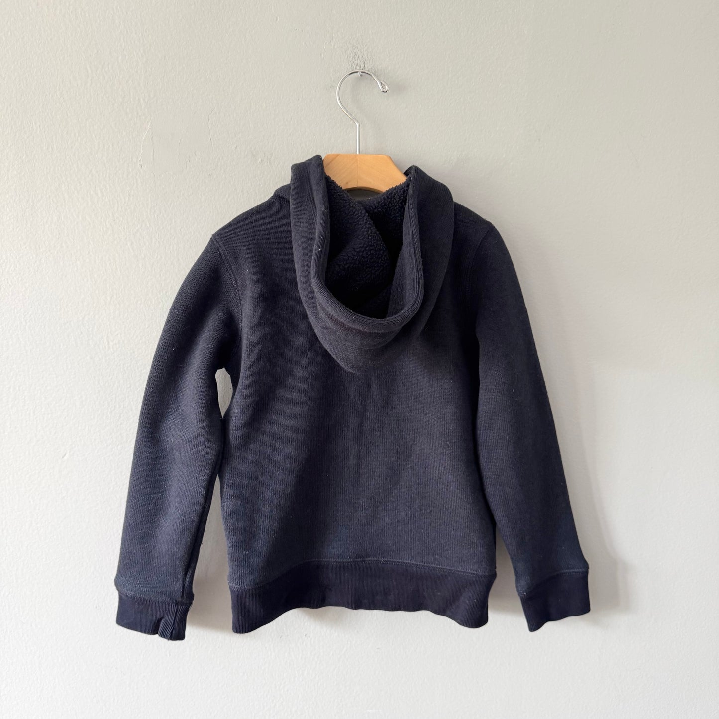 Crewcuts / Navy zip up sherpa lined hoodie / 6-7Y