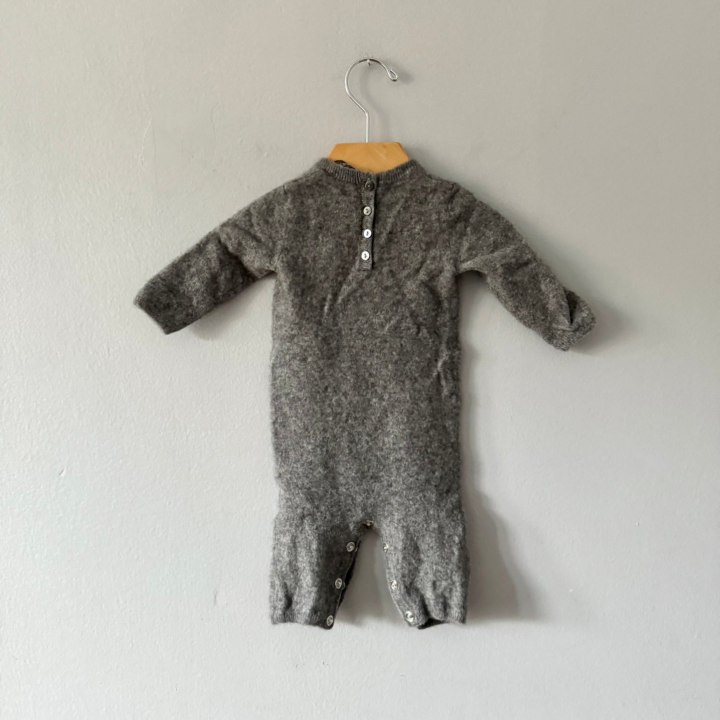 Repeat / Grey knit romper / 0-3M