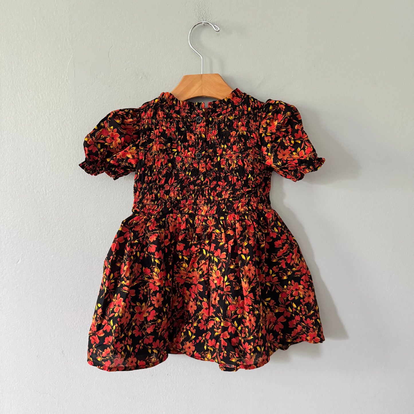 Gap / Black x red floral dress / 2Y - New