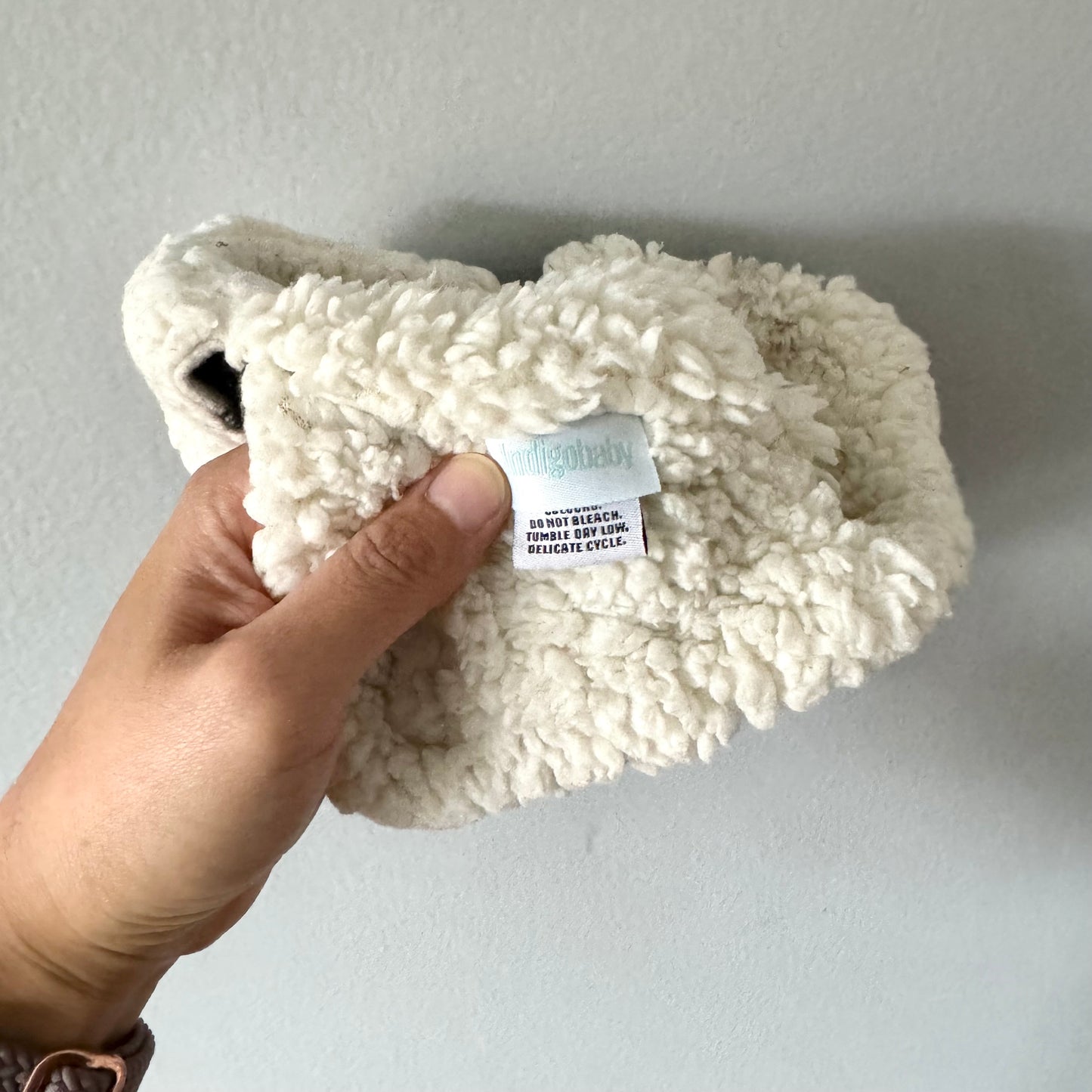 Indigo Baby / Plaid sherpa hat / 0-6M