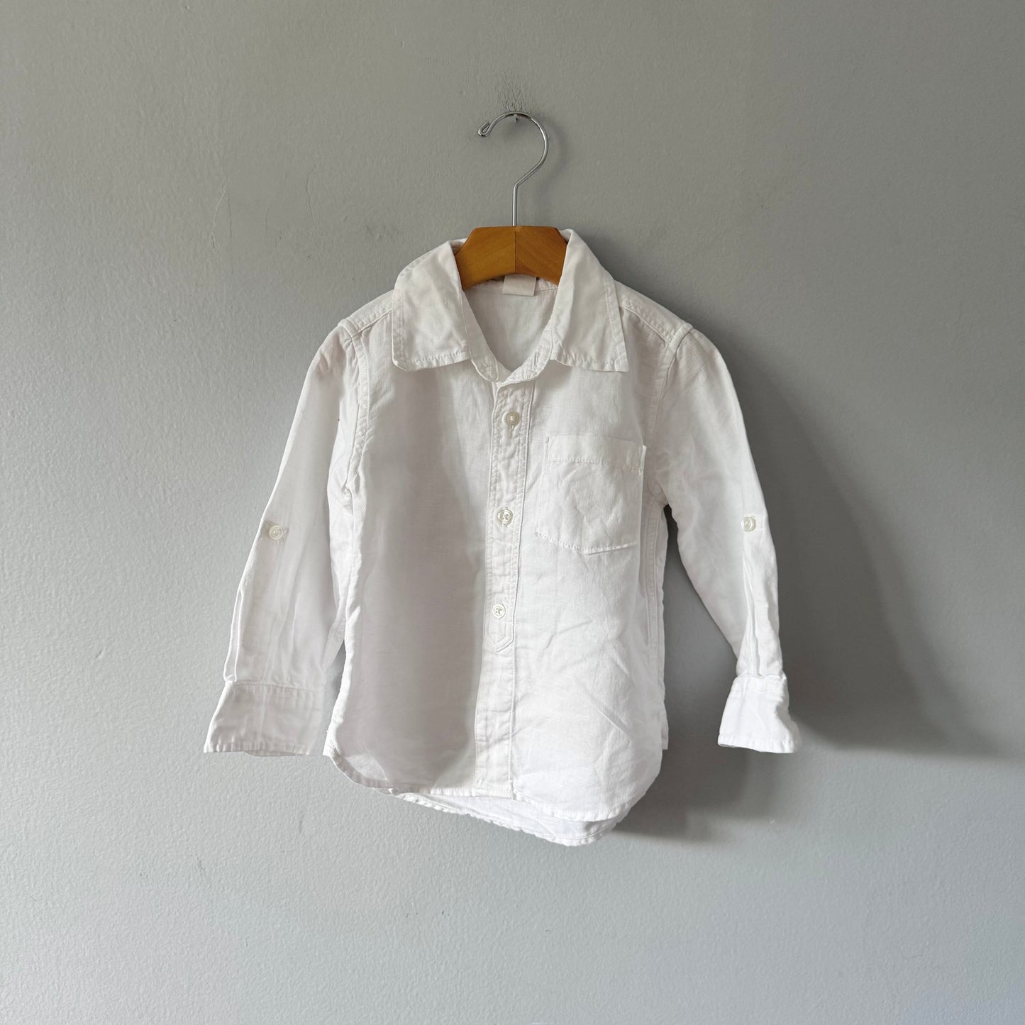 Gap / White cotton x linen shirt / 3Y