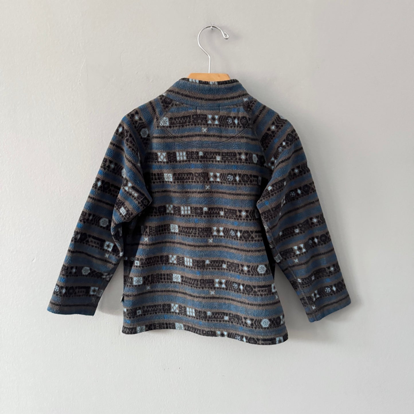 Souris Mini / Grey x blue fleece zip up / 4Y