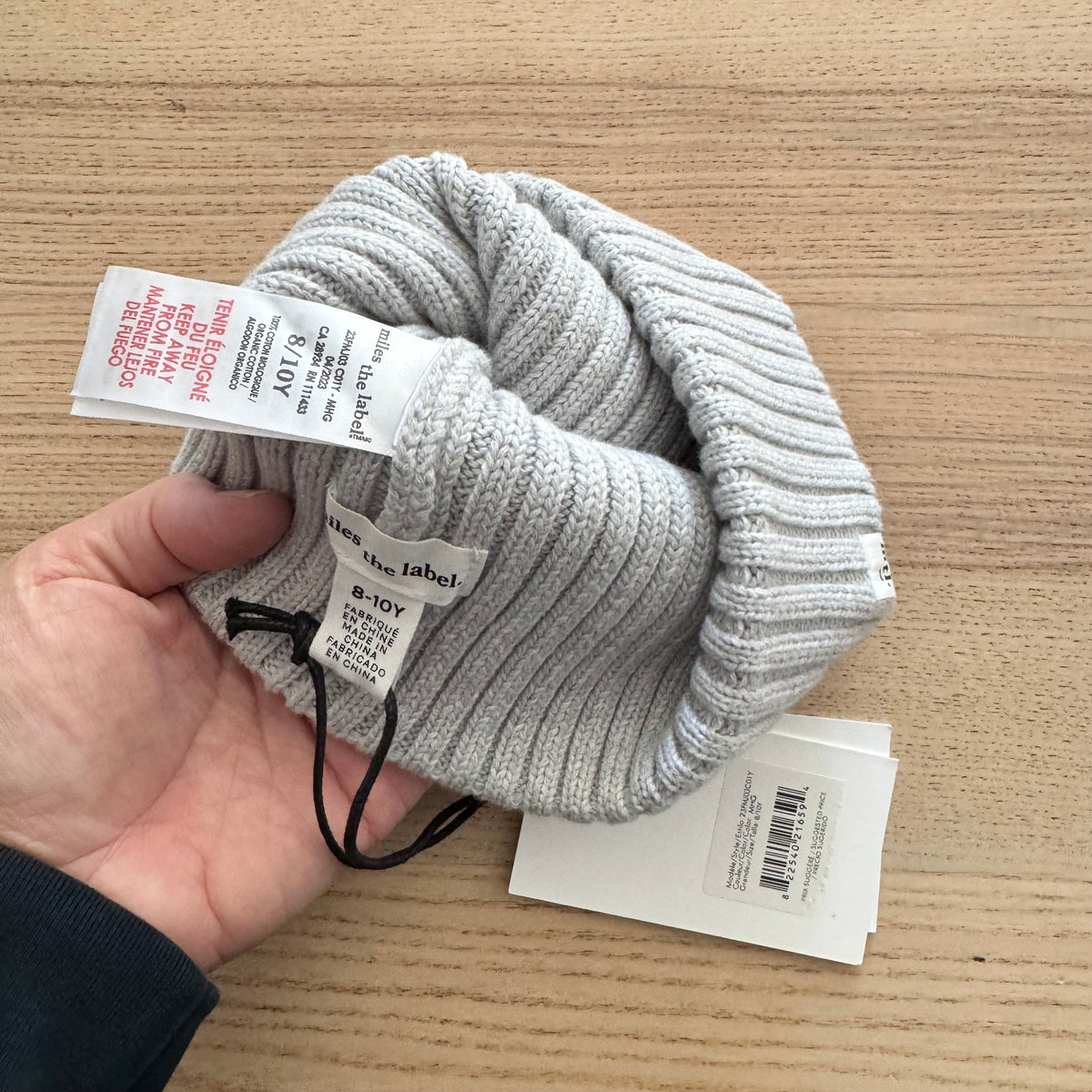 Miles the label / Light grey beanie / 8-10Y - New with tag