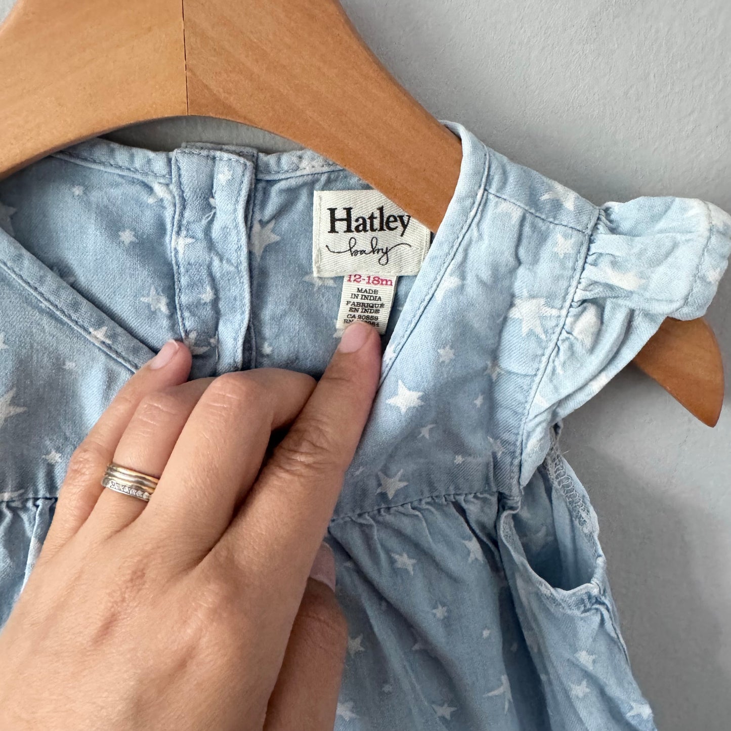 Hatley / Blue x star tank dress / 12-18M