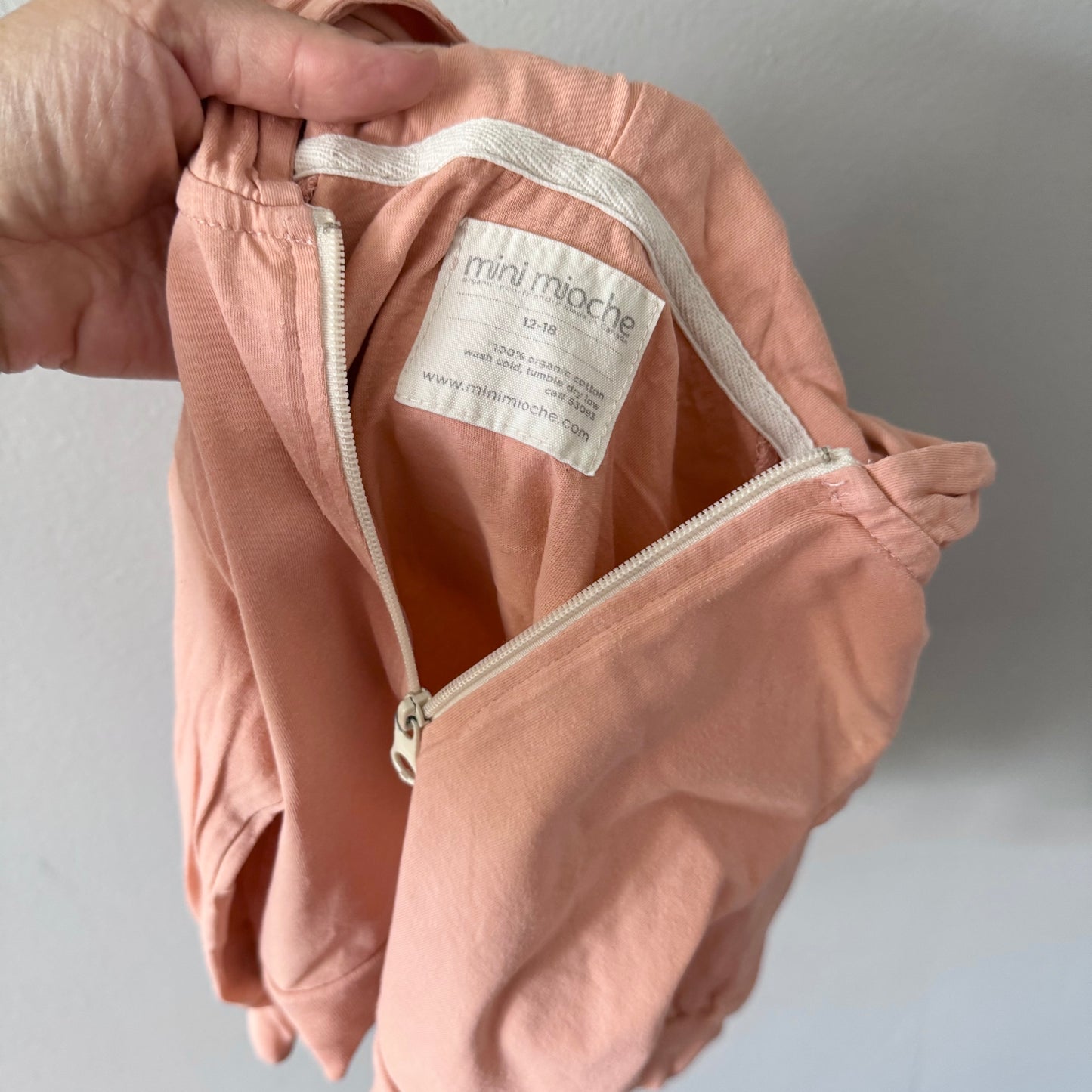 Mini Mioche / Light orange zip up hoodie / 12-18M