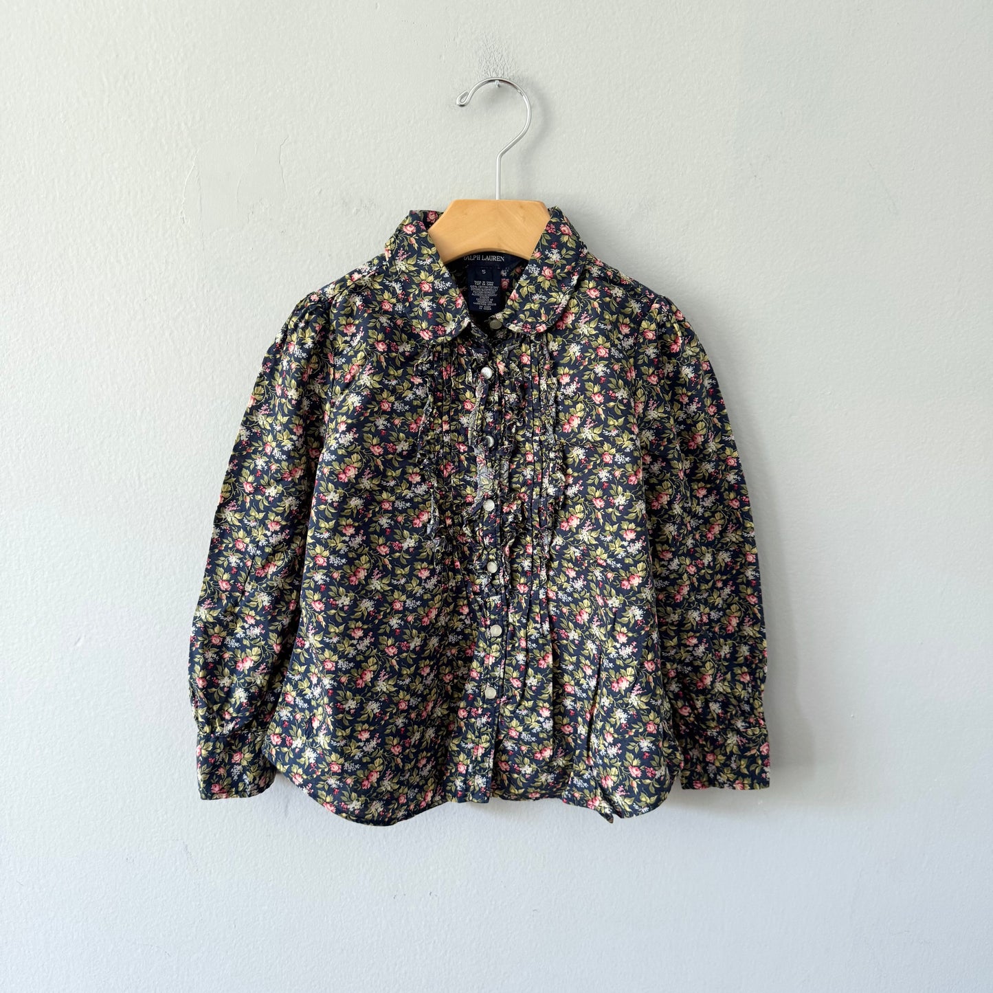 Polo Ralph Lauren / Black x rose girl dress shirt / 5Y