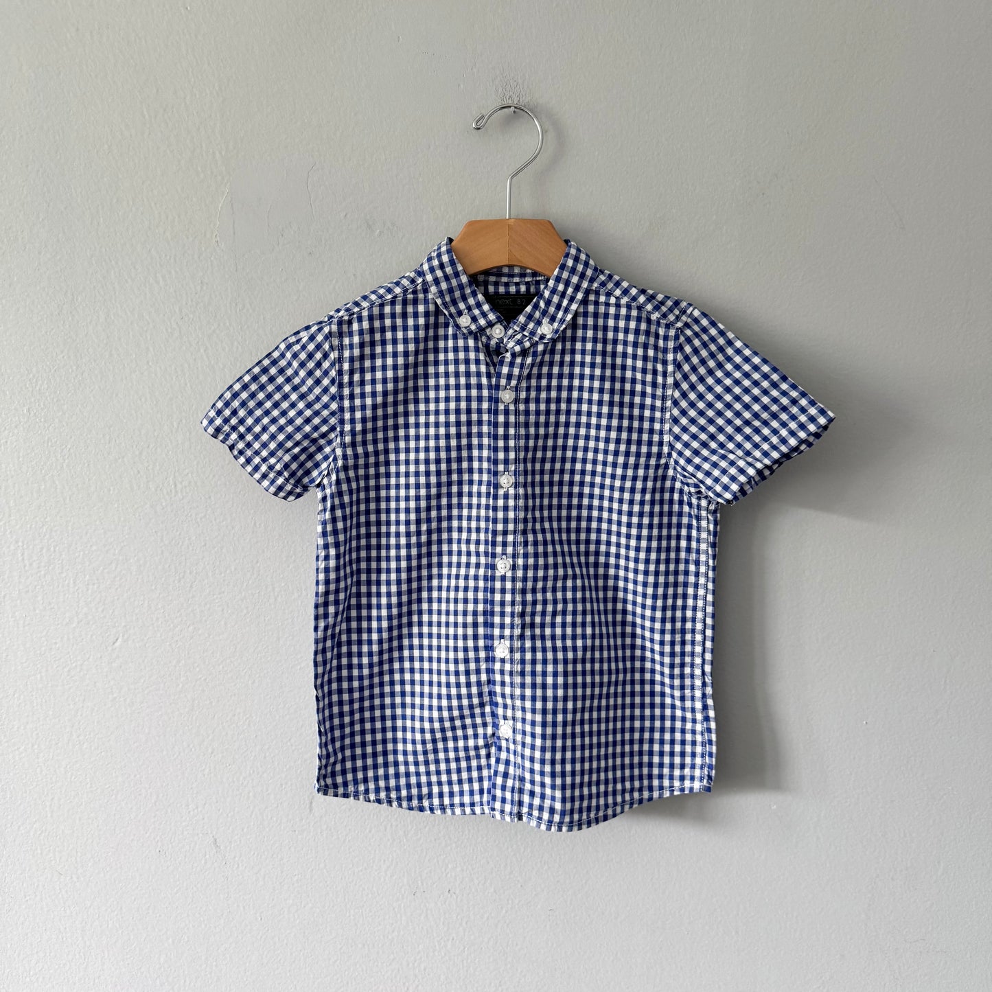Next / Blue gingham shirt / 4-5Y