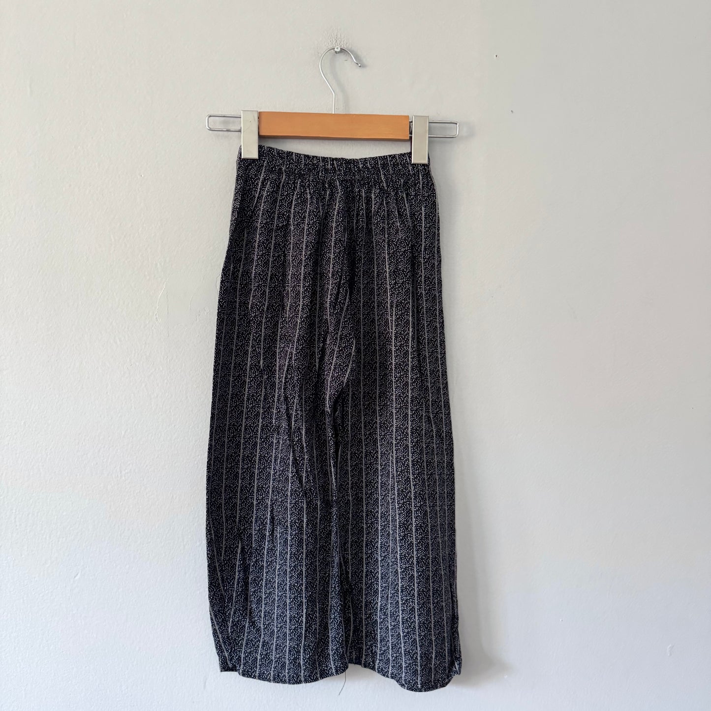 Handmade / Black x white rayon pants / 5-6Y
