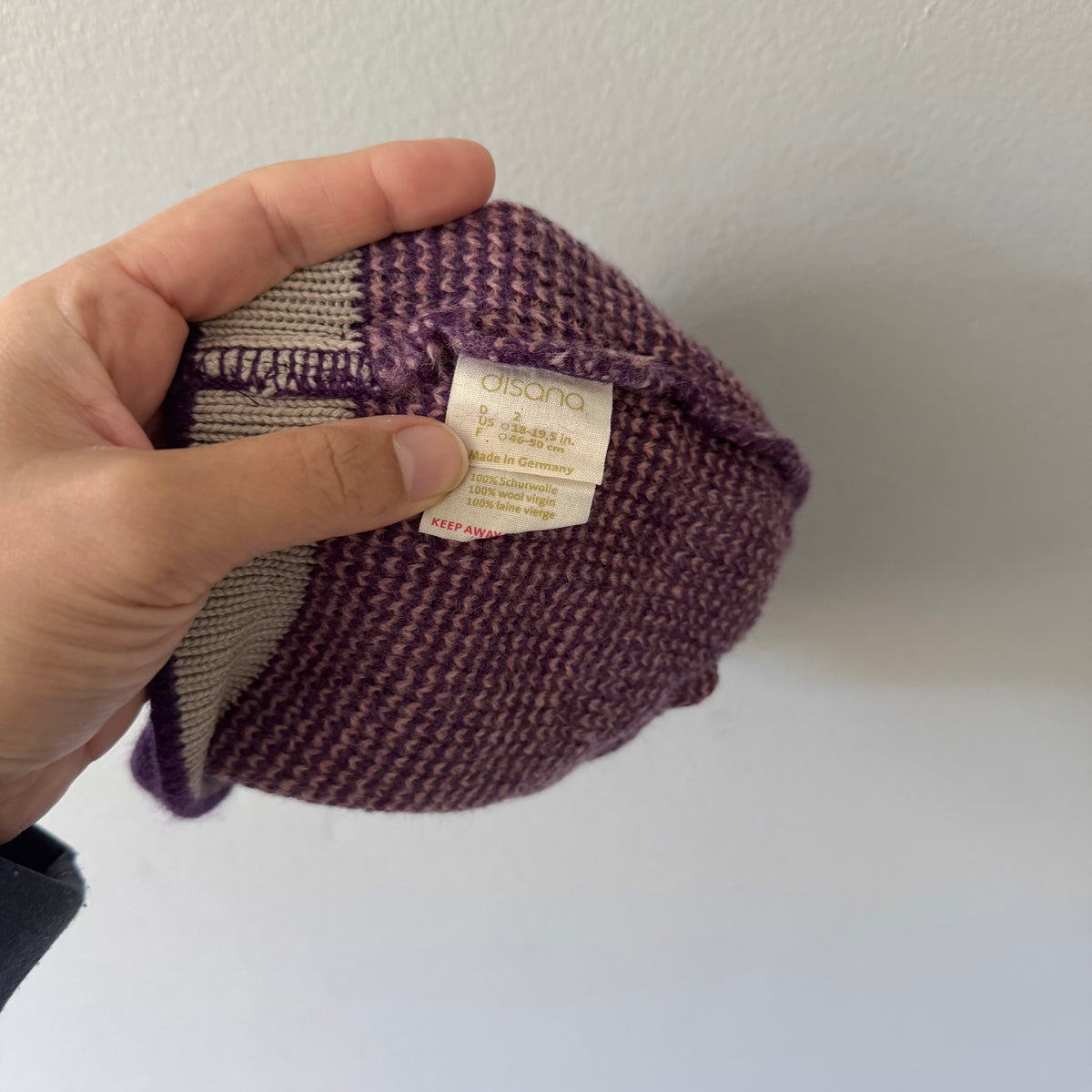 Disana / Purple wool hat / 2Y(Fits 12-24M)