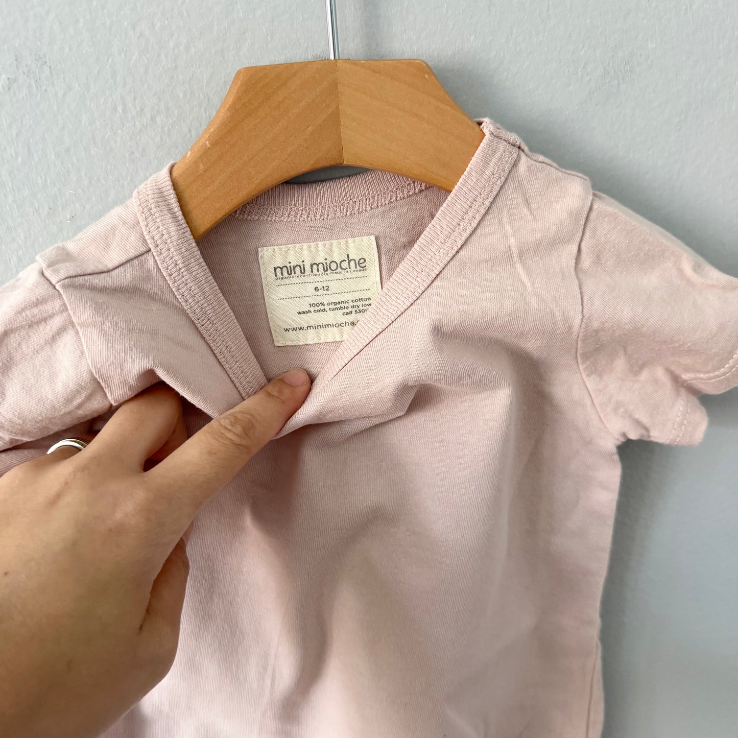 Mini Mioche / Light pink short romper / 6-12M