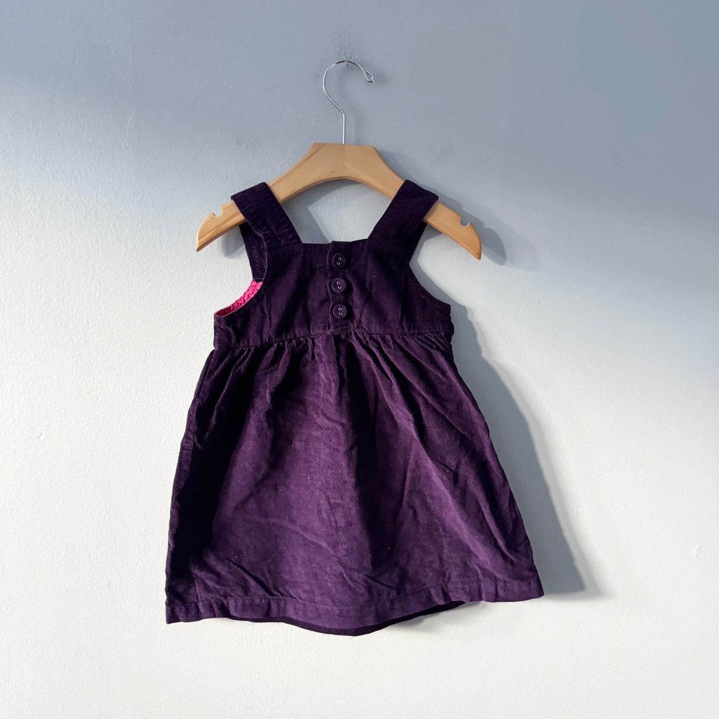 Jojo Maman Bebe / Purple corduroy overall skirt / 18-24M