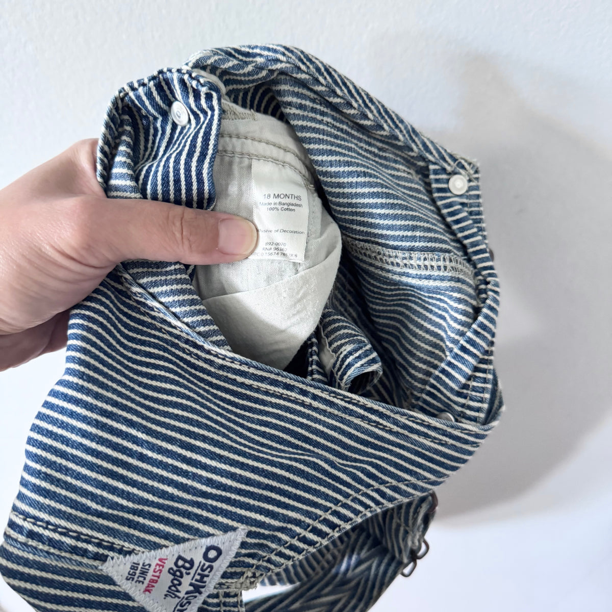 Oshkosh / Stripe denim overalls / 18M