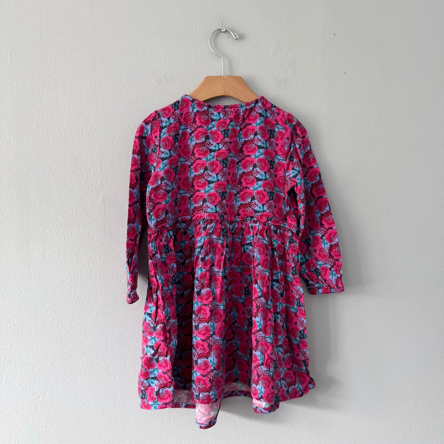 Du Pareil Au Meme / Pink floral viscose dress / 4Y