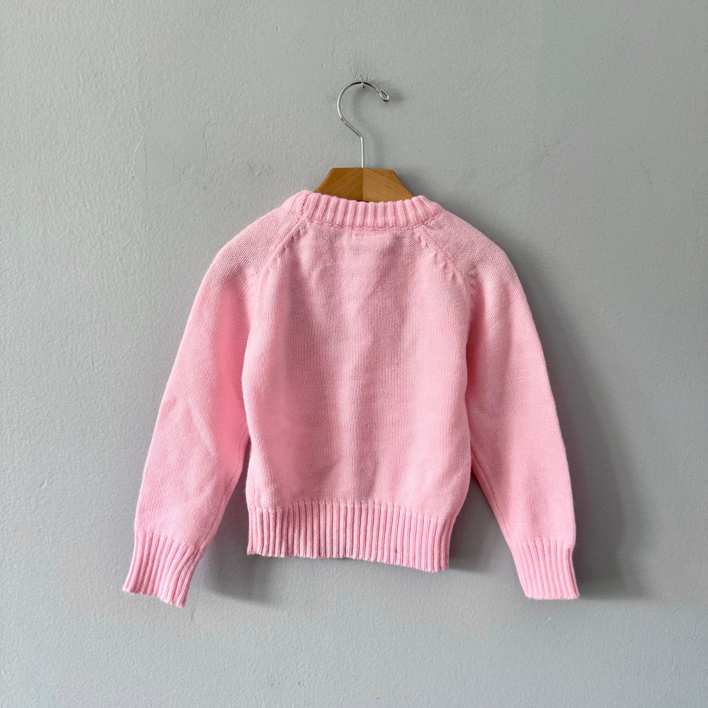 Vintage / Sears pink acrylic knit pullover / 5Y
