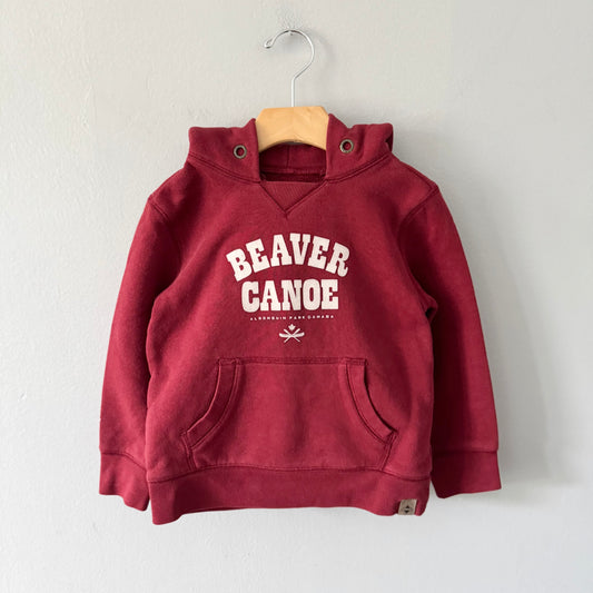 Beaver Canoe / Red Canada hoodie / 4T